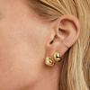 Geometric Horn-Shaped Stud Earrings Women Sterling With 18K Gold Plating Modern Minimalist Fashion Jewelry
