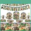 Jungle Animal Zoo Birthday Party Supplies For Boys Jungle Theme Decorations For Baby's First Birthday Tableware And Tablecloth