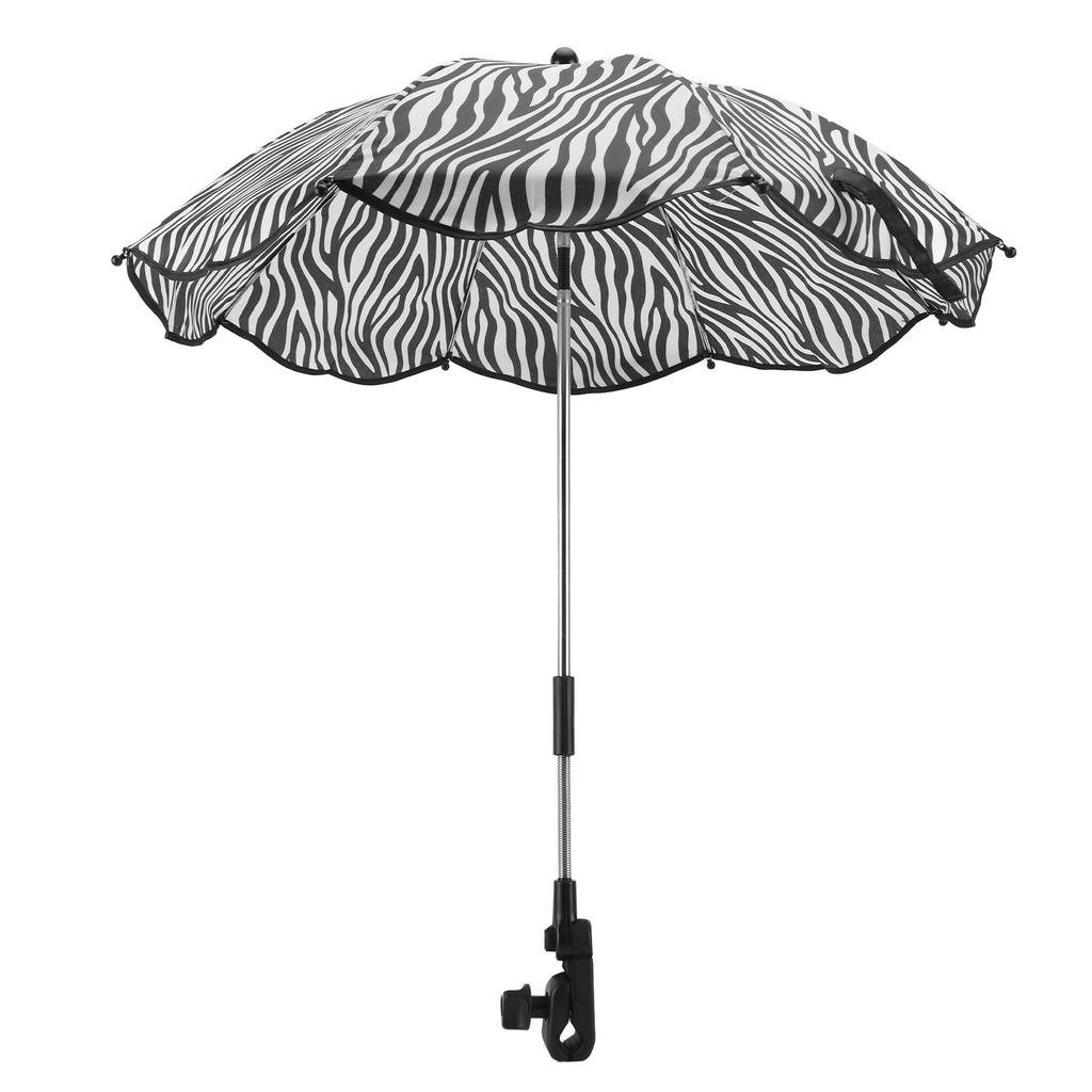 14in Universal Stroller Parasol with UV Protection Adjustable Baby Stroller Umbrella Zebra Stripe