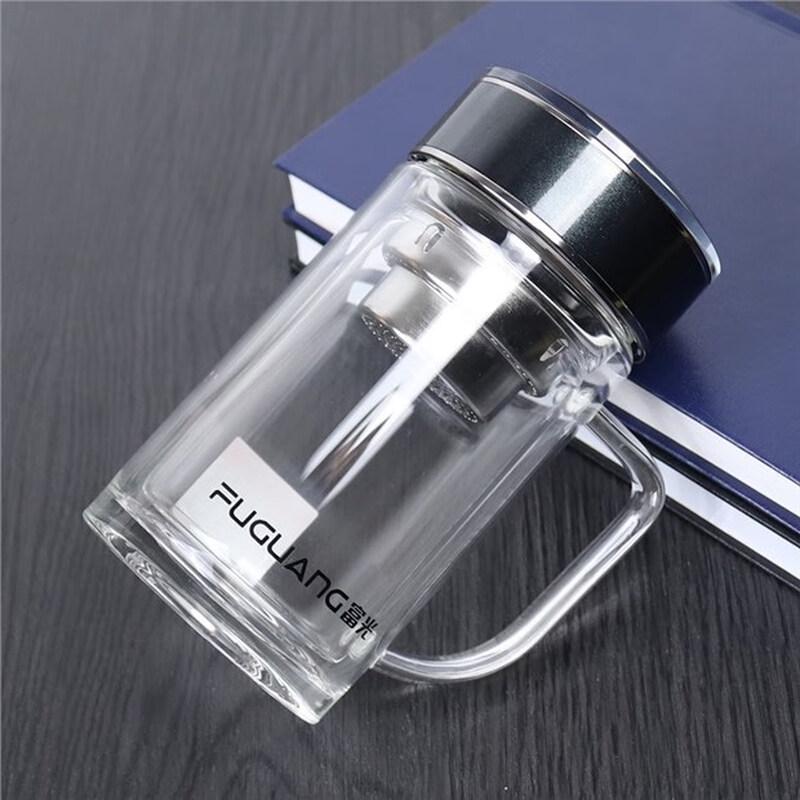 FUGUANG Yiming Double-Layer Glass Office Cup, 340ml