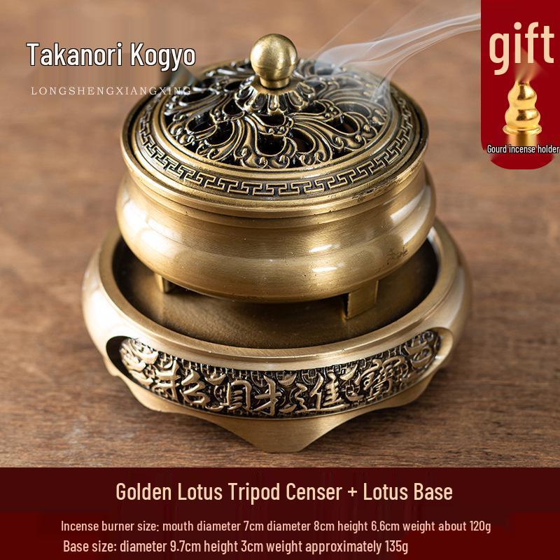 Antique Bronze Incense Burner for Indoor Use - Three-Legged Chinese Zen Aloeswood & Sandalwood Burner for Tea Ceremony & Aromatherapy.
