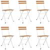 VidaXL Lot de 6 Chaises de Bistrot Pliantes, Sièges de Terrasse, Chaises de Balcon, Meubles de Patio Extérieur, Bois 3152108