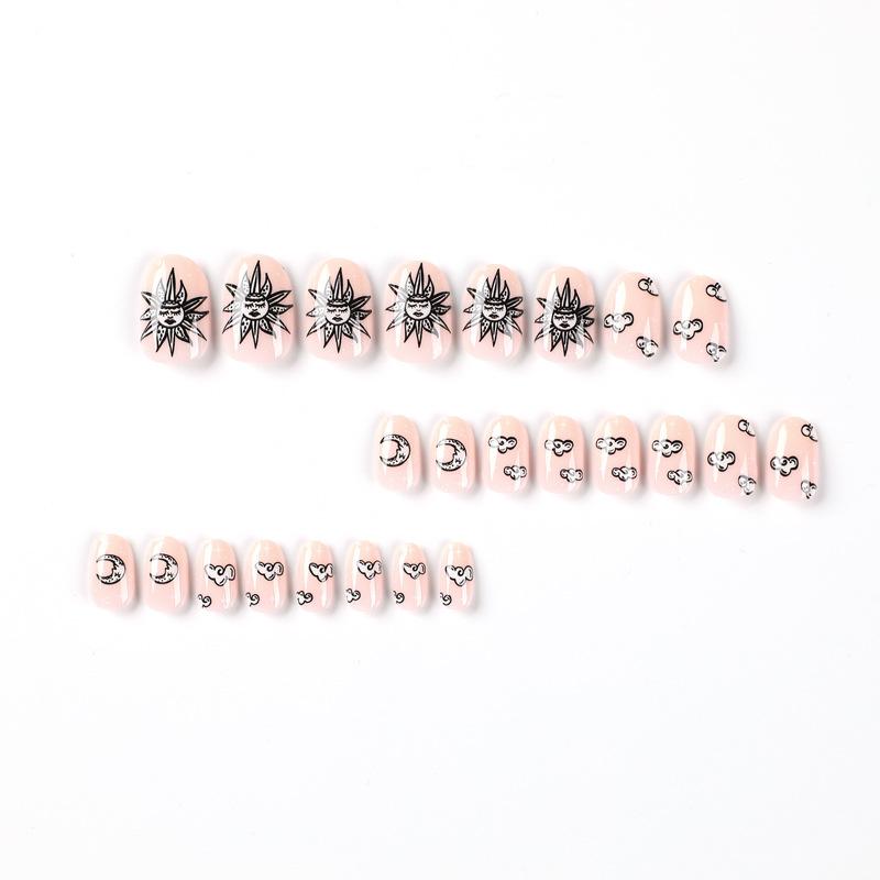 Wearing Nail Star Nail Art Cloud Sun Moon Nail Art Patch Short Nail Art Wearing Nail Art