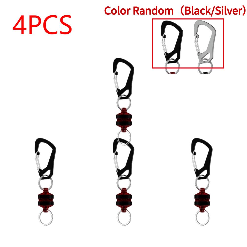 1-4 szt. Magnetyczny Uchwyt do Zwalniania Siatki z Klipsem Karabińczykowym Magnetyczny Uchwyt do Siatki Brelok Silne Akcesoria Wędkarskie Zapobiegające Upadkowi