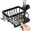 Kitchen Multifunctional Draining Rack & Sink Storage Basket for Sponge & Dishcloth