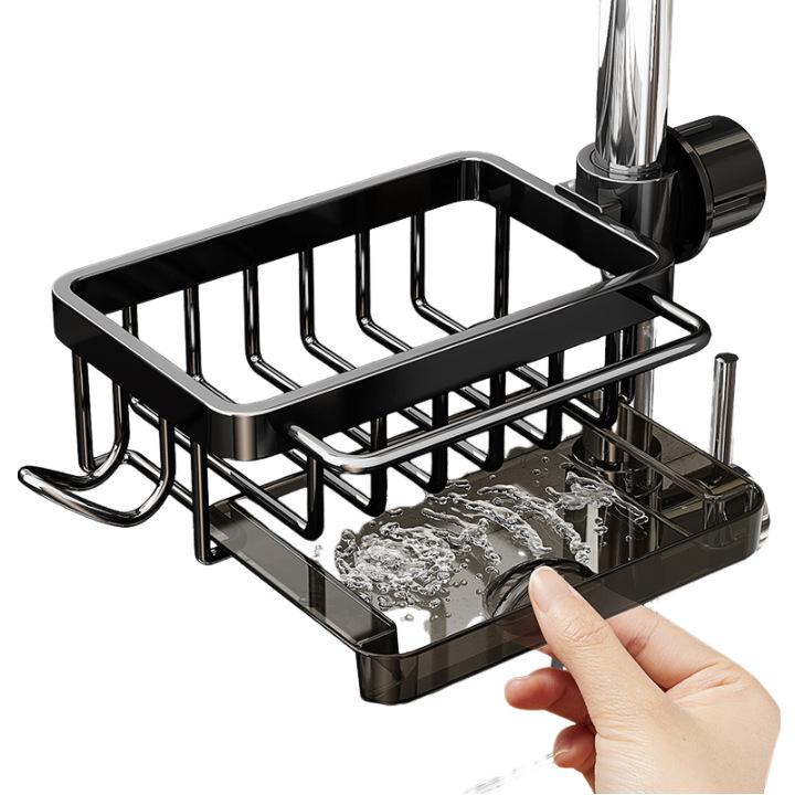 Kitchen Multifunctional Draining Rack & Sink Storage Basket for Sponge & Dishcloth