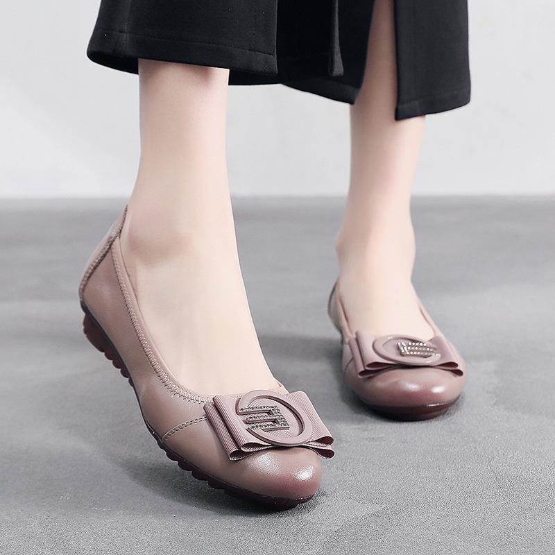 

Удобные кожаные женские балетки: Обувь на мягкой подошве Four Seasons для весны и осени — идеально подходит для людей среднего и пожилого возраста 40 светло-розовый