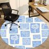 1pc Oceanic Patterns Office Round Rug, Non-slip, Soft and Durable Office Rug for Interior Decoration, Perfect for Office, Beautiful Decoration yy26032