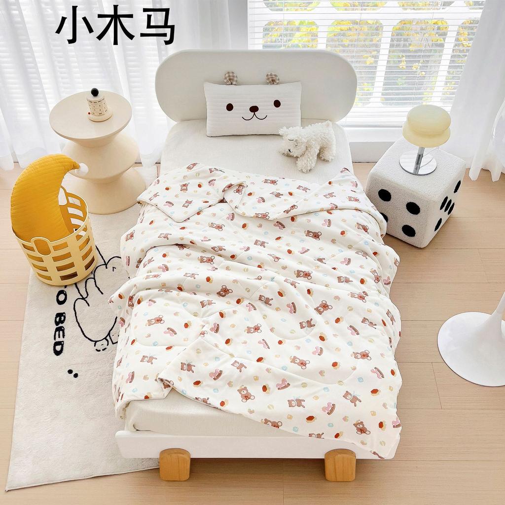 2024 New Children's Summer Quilt Knitted Cotton Summer Quilt Kindergarten Duvet Ice Cream Summer Quilt Airable Cover