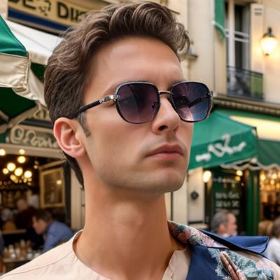 Męskie Modne Okulary Przeciwsłoneczne Vintage Wielokątne Do Jazdy Klasyczne Metalowe Oprawki Okulary Przeciwsłoneczne UV400 Gradientowe Lustrzane Odcienie Okulary