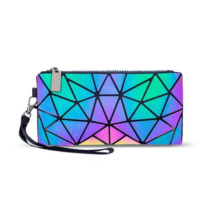 Mini borsa da polso alla moda con portamonete sottile e geometrico luminoso da donna, portafogli da donna, borsa per soldi
