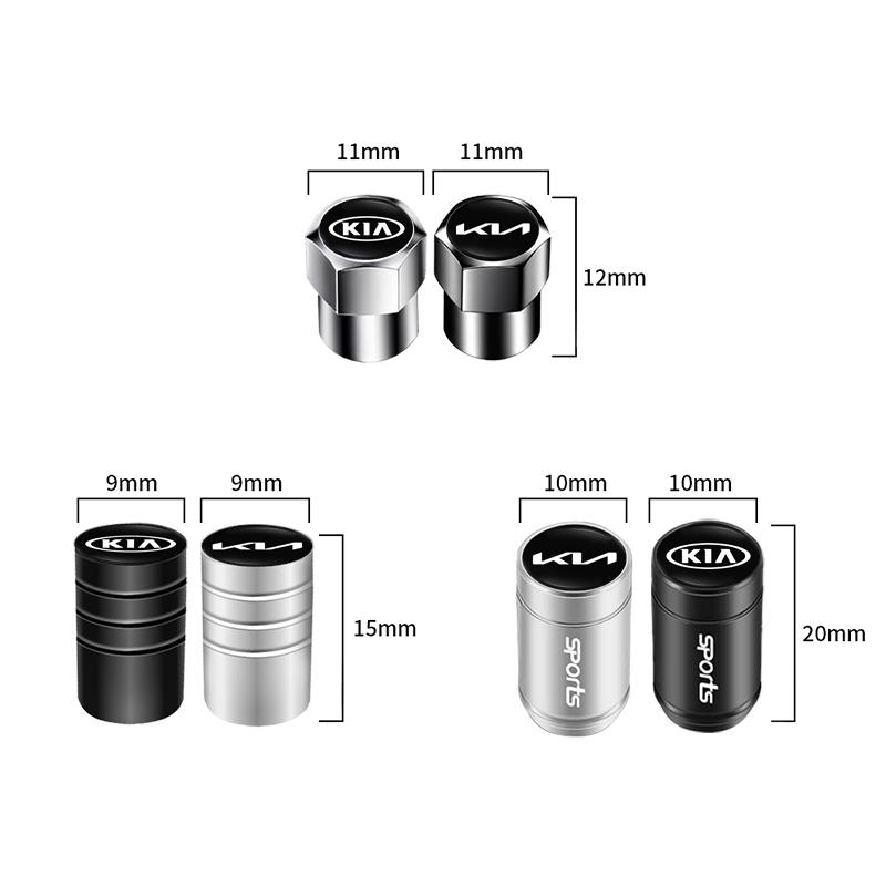 4Pcs Aluminum Alloy Car Tire Valve Cap Auto Wheel Accessories For KIA EV6 Stinger RIO Sorento Picanto Ceed Borrego Syros K4 K5