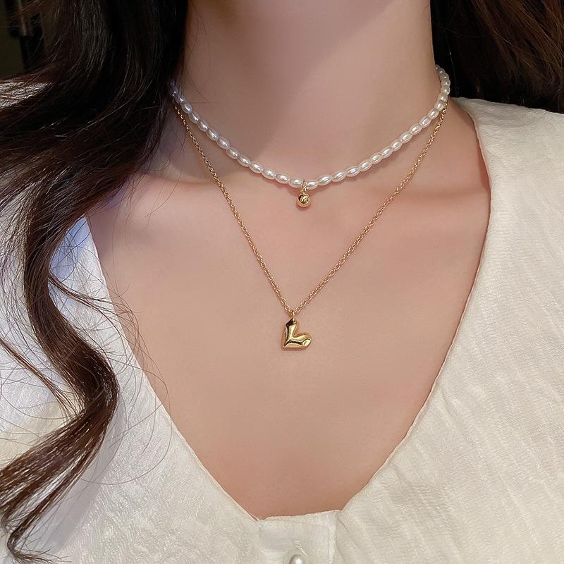 Freshwater Pearl Necklace Simple and Small Versatile Collarbone Chain Ins Style Necklace Decoration for Women