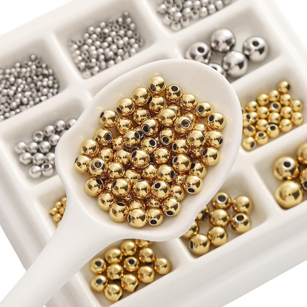 Stainless Steel Smooth Round Spacer Beads for Handmade DIY Bracelets & Necklaces