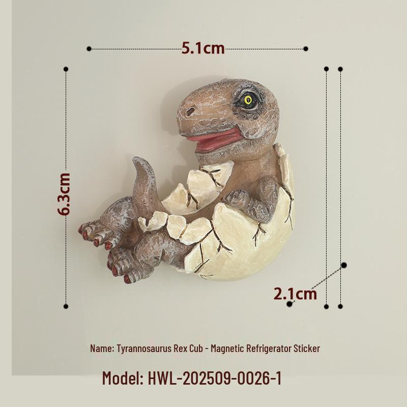 3D Stereo Jurassic Dinosaurier Harz Kühlschrankmagnet für Kinder