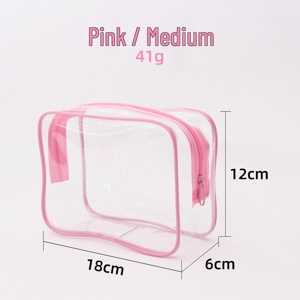 PVC Large Capacity Transparent Waterproof Makeup and Toiletry Bag with Zipper, Customizable Logo