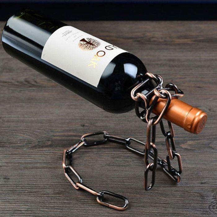 Porte-bouteille - Magique - Cuivre - Métal - Illusion de Lévitation - 21 cm x 17 cm