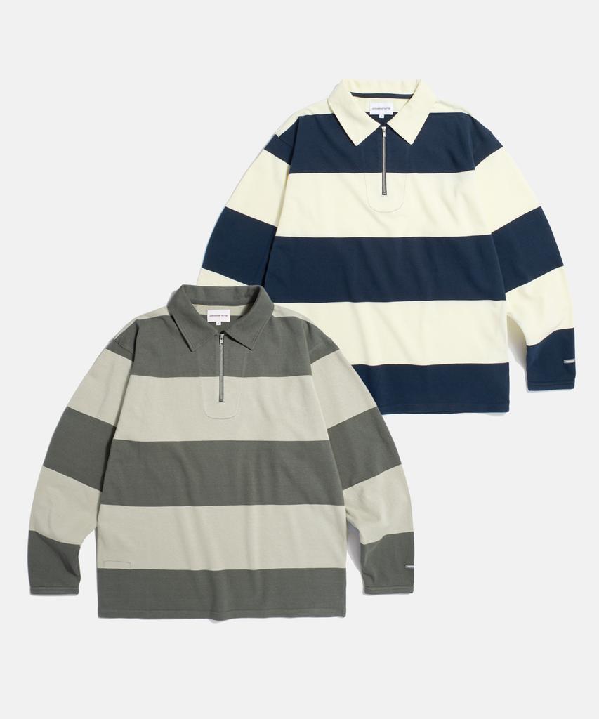 ESPIONAGE Big Border Rugby L/S Tee Navy