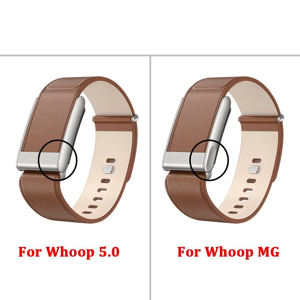 Adjustable Leather Strap Replacement Watchband Soft Fitness Band for Whoop 5.0/MG