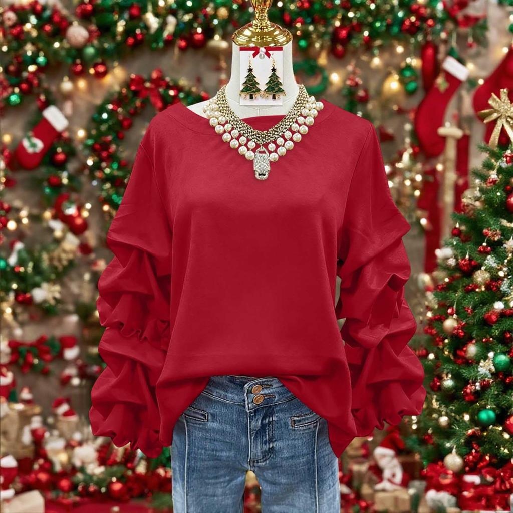 Women's Solid Color Long Sleeve Round Neck Pullover Sweater Loose Casual Hoodie