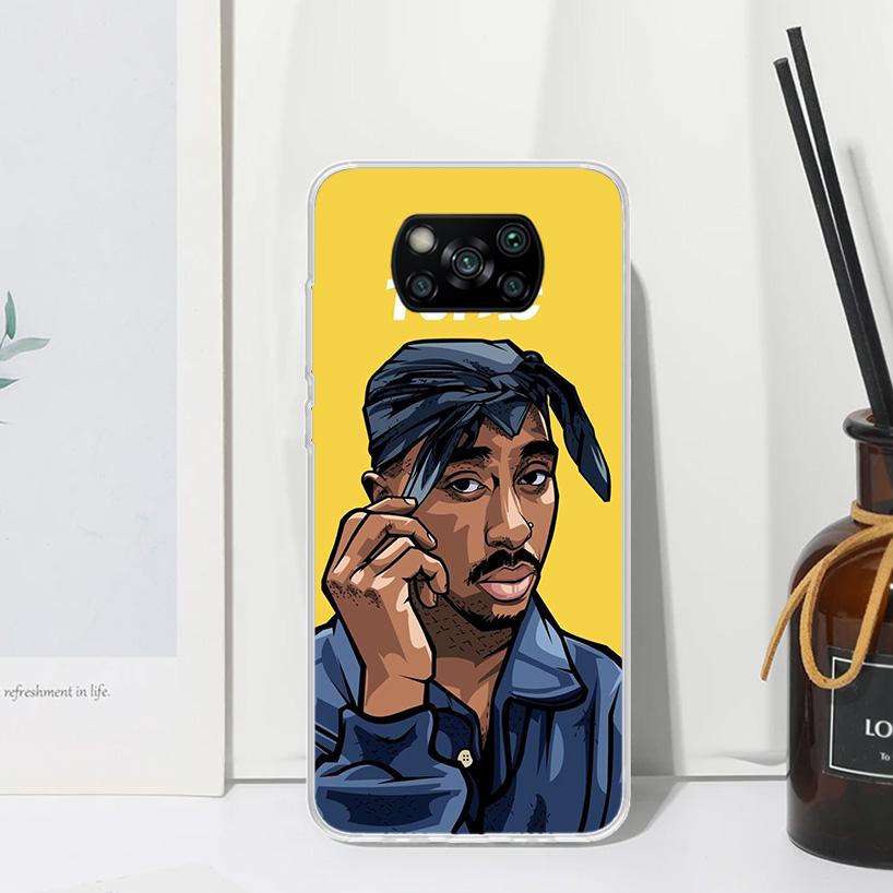Rapper 2pac Singer Tupac Phone Case For Xiaomi Poco X7 X6 X5 M7 M8 Pro F7 Ultra Redmi 15C 15 13C 13 12C 12 10 10C 10A Art Fundas