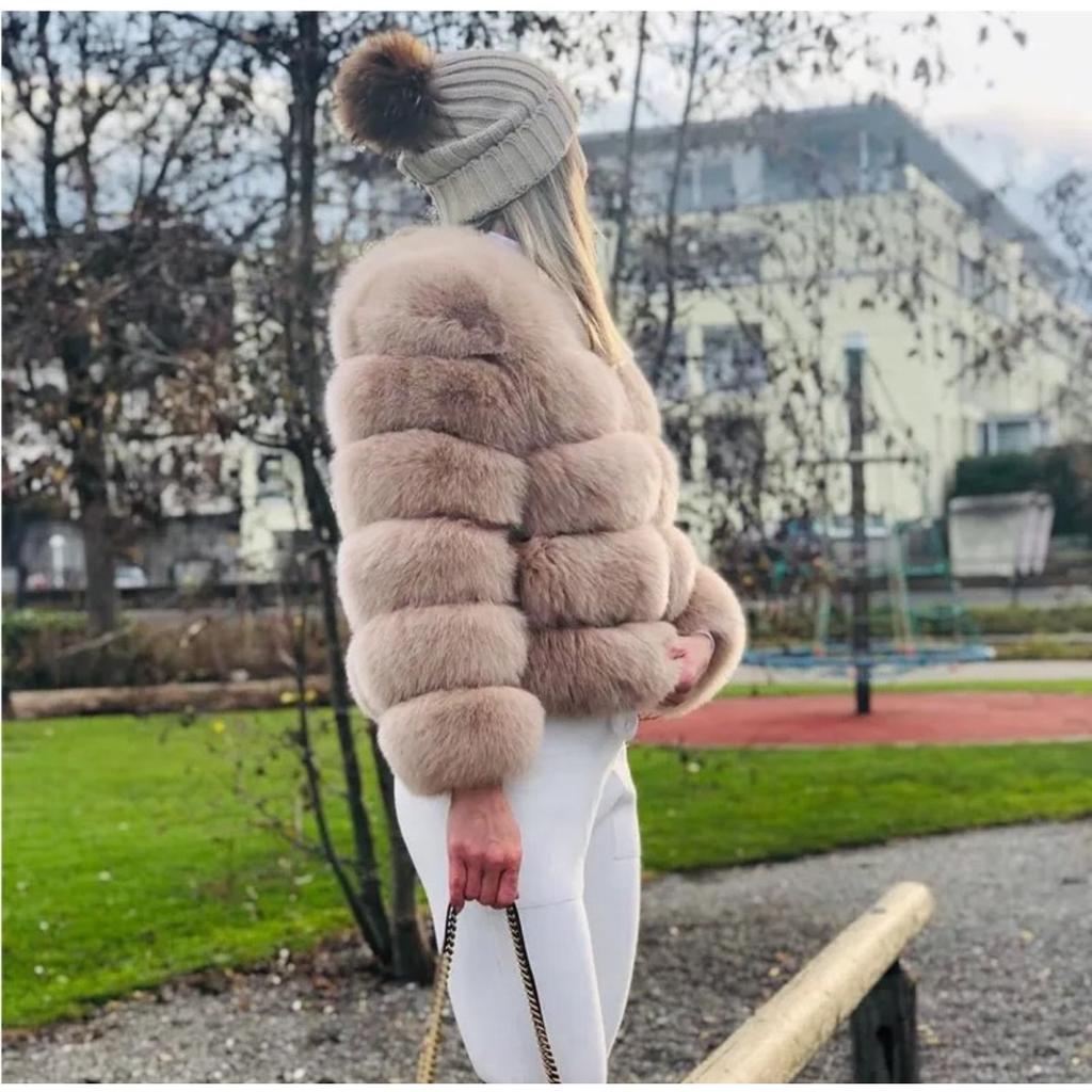 VAYLA Damenmode Kunstpelzmantel Super Heiß Herbst Winter Damen Kurze Kunstfuchs Fell Flauschige Jacke Hohe Qualität Top Damen Pelzmäntel