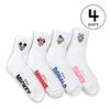 (4 Pairs) Disney Mickey Mouse Licensed Women Girls Kids Costume Socks PG14