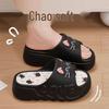 Women's Thick-Soled High Heel Bowknot Slippers for Indoor/Outdoor Wear