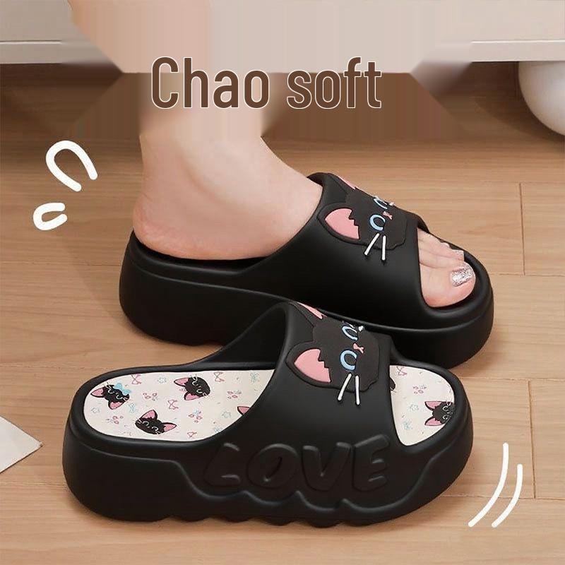 Women's Thick-Soled High Heel Bowknot Slippers for Indoor/Outdoor Wear