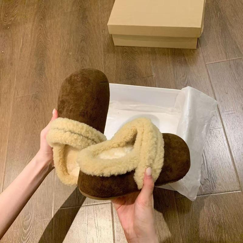 Baotou Thick-soled Women's New Autumn and Winter Retro Fleece One-foot Cotton Shoes