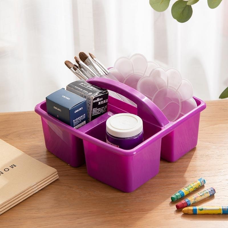 Plastic Storage Basket With Compartments For Kids School Crafts And Toy Organization