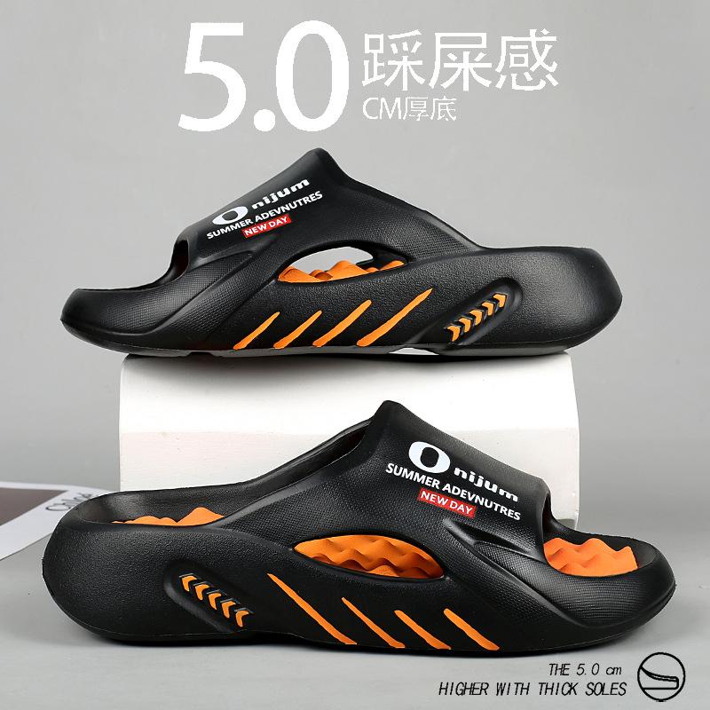 

Модные тапочки для мужчин женщин Модные повседневные спортивные тапочки Противоскользящие тапочки на платформе Легкие тапочки из ЭВА Летняя пляжная обувь для пары 36-37 чёрный