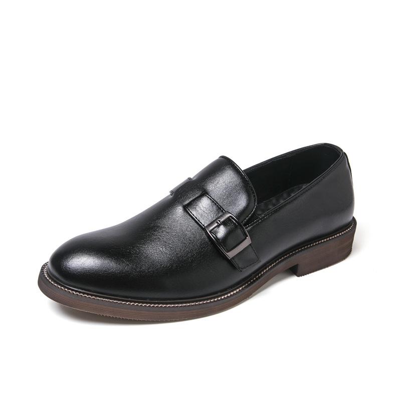 Men's buckle leather shoes men's 2026 spring and autumn British men's one-pedal business