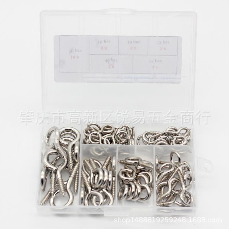 100 Nickel-Plated Self-Tapping Eye Hook Screws