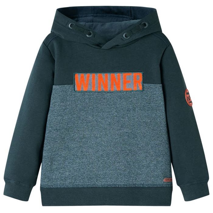 Sweatshirt à capuche pour enfants vert foncé 5 dimensions disponibles