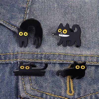 Dessin Animé Japonais Série Chat Noir Broche en Alliage Badge Métallique Pins de revers Badges Sur Sac à Dos Pines