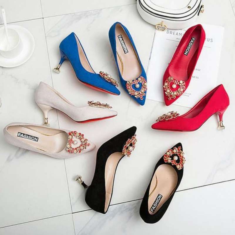 Bridesmaid Wedding Shoes Women's 2025 New Chinese Toast Shoes Red Wedding High Heels Stiletto Beige Blue Bridal Shoes