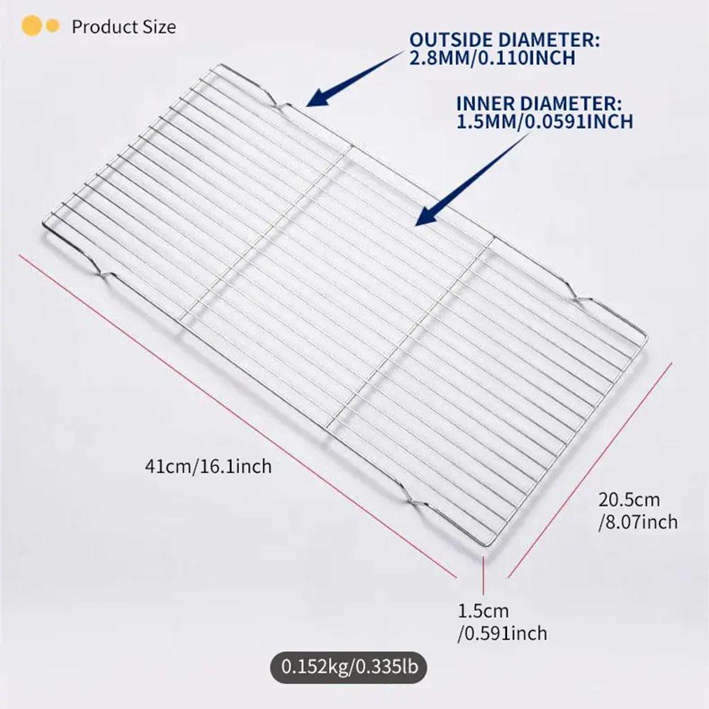 Outdoor Rectangular Grills Cooling Rack Picnic Stove Stand Stainless Steel Grill Cookie Baking Pan Barbecue Cooking Mesh Shelf