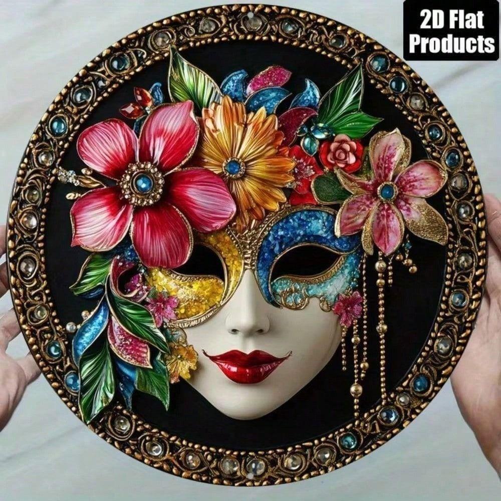 Decorazione da Parete Rotonda in Metallo Carnevalesco Vintage per Bar di Casa Regalo