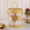 Gift Box Floral Print Widely Applied Round Shape Lid Bucket Florist Gift Packaging Box for Party