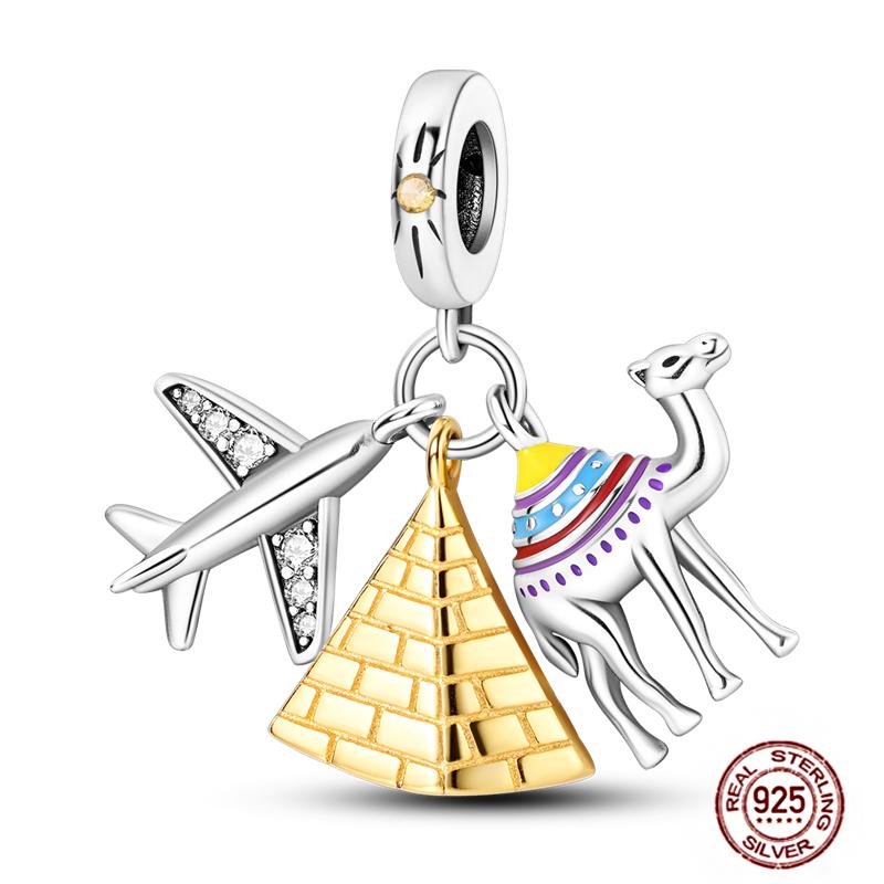 Rose Gold Yellow Charms Copper Sunflower Leopard Firefly Beads Fit Original Bracelet Luminous Charmdiy Jewelry Gift