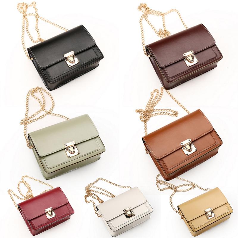Buy Lock Shoulder Messenger Bags For Women Chain Hasp Crossbody Bag Solid Color Female Casual