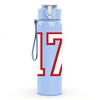1PC Number Seventeen Red Text Print 750ml Color Plastic Sports Water Bottle Leakproof Flip Straw Lid Suitable for Sports Office Home Use