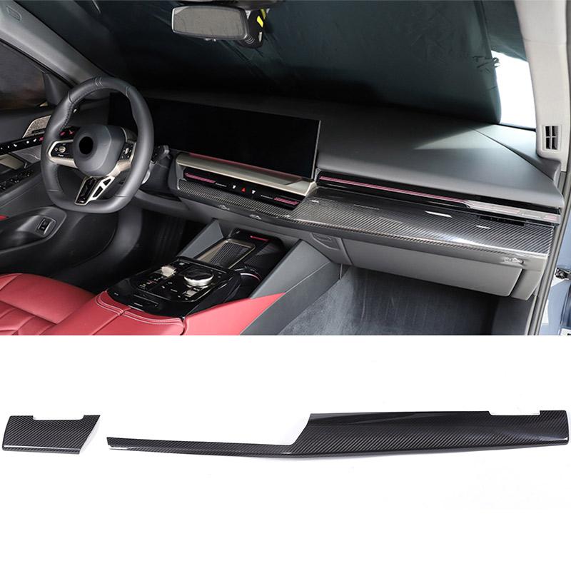 Real carbon fiber For BMW 5 Series G60 2025 Car Center Console Dashboard Panel Decoration Cover Sticker Interior Accessories