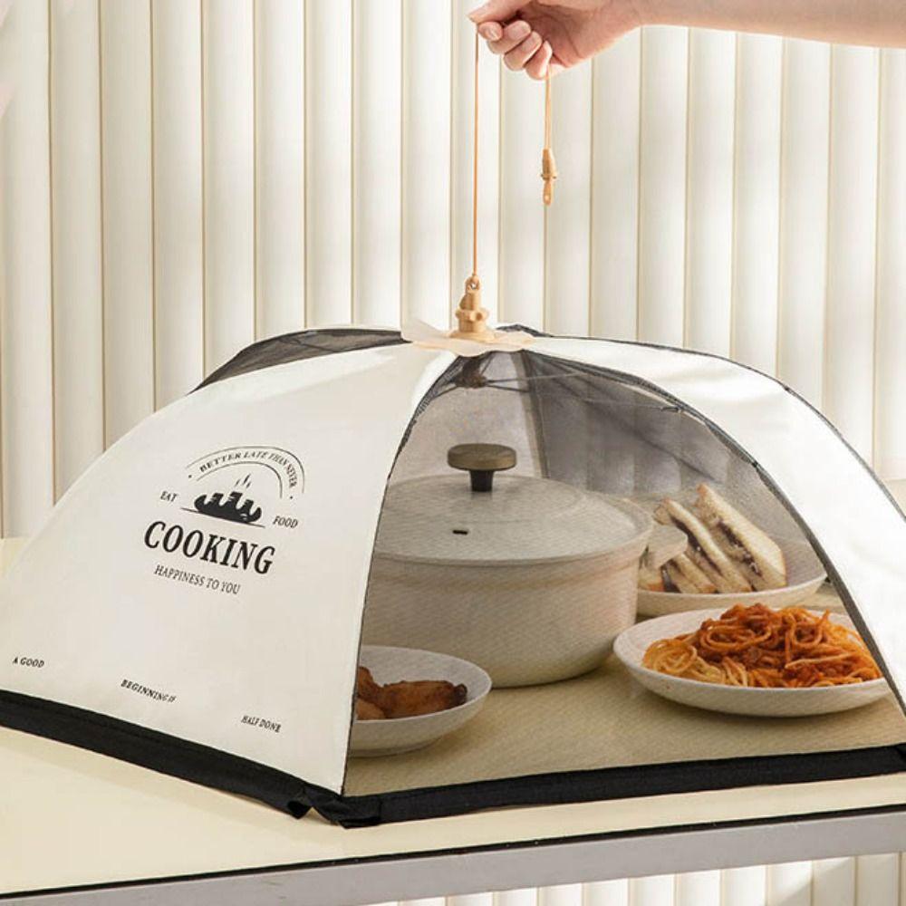 Foldable Mesh Food Cover Leftovers Cover Breathable Anti-Mosquito Meal Cover Anti-Flies Vegetable Umbrella Picnic