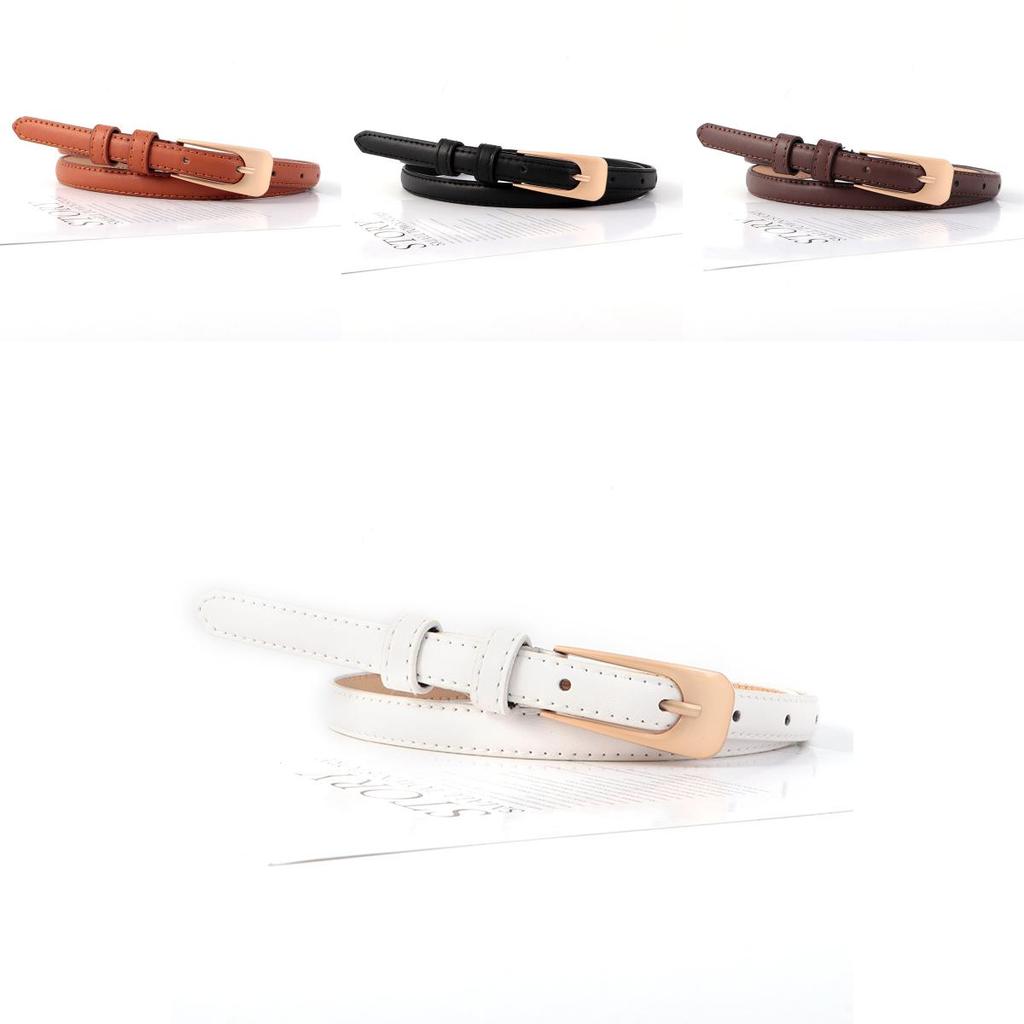 Womens Fashion Pu Leather Narrow Waist Belt With Stylish Buckle For Spring And Summer