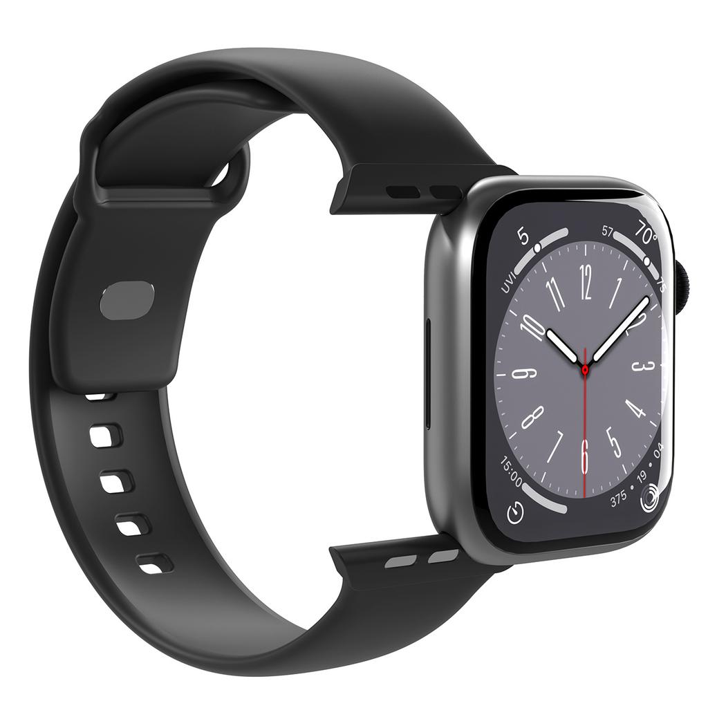 Silicone strap for Apple Watch 42 44 45 49 mm Icon black - 2 pcs.