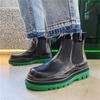 Luxury Brand Platform Men Boots Genuine Leather Chelsea Boots For Men Spring Autumn High Top Chunky Sneakers Male Short Boots