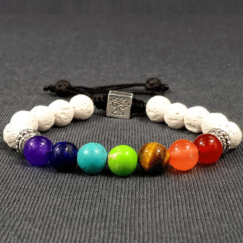 European & American Bestselling Volcanic Stone Rainbow Bracelets - Unisex Couples Set