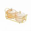 Snack Tray with Lid TwoCompartment Candy Dish Lidded Nut Bowl Stand for Coffee Table,